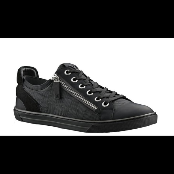 Louis Vuitton black damier carbone zipper mens shoes size 9us 7.5 LV - Picture 7 of 9